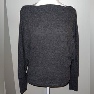 Gray long sleeve off the shoulder top